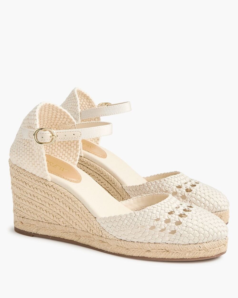J. Crew Crochet espadrille wedges bleached sand size 7.5 new